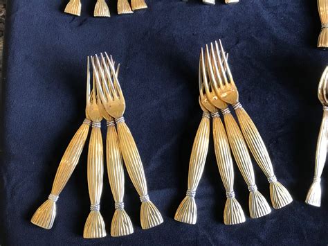 Vintage Hermès “Moisson” Vermeil Cutlery, 67 Pieces Sold 